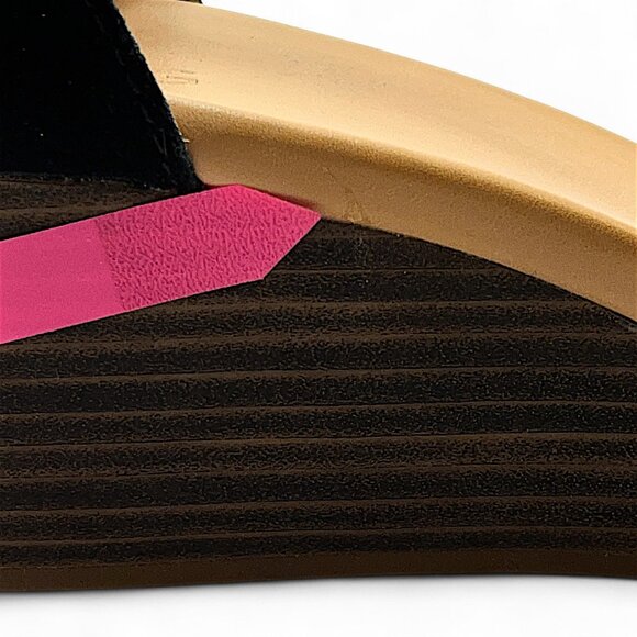 UGG Eugenia Leopard Print Womens Ankle Strap Wedge Sandals Black & Brown Size 10 - Picture 9 of 9